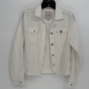 🏹 Casa Cabana white linen jean style Jacket